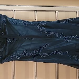 SCALA vintage navy sequin  dress silk